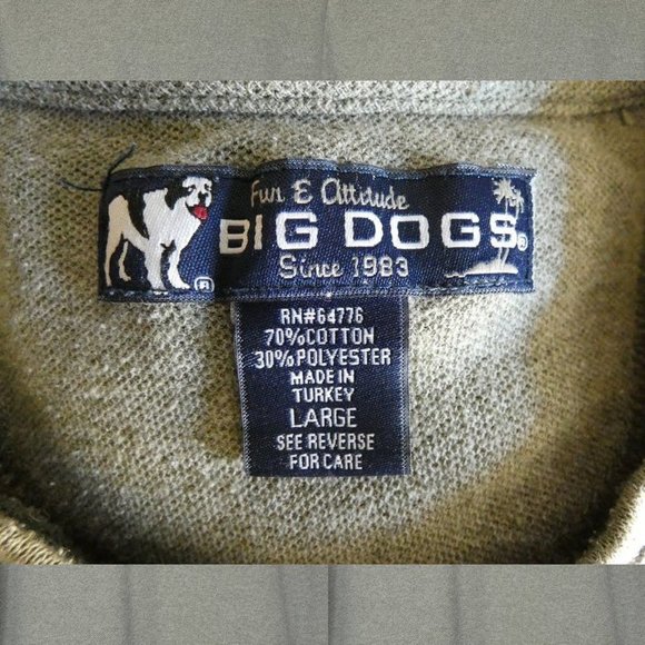 Big Dogs Waffle Knit Gray Tee Size Large - Picture 5 of 5